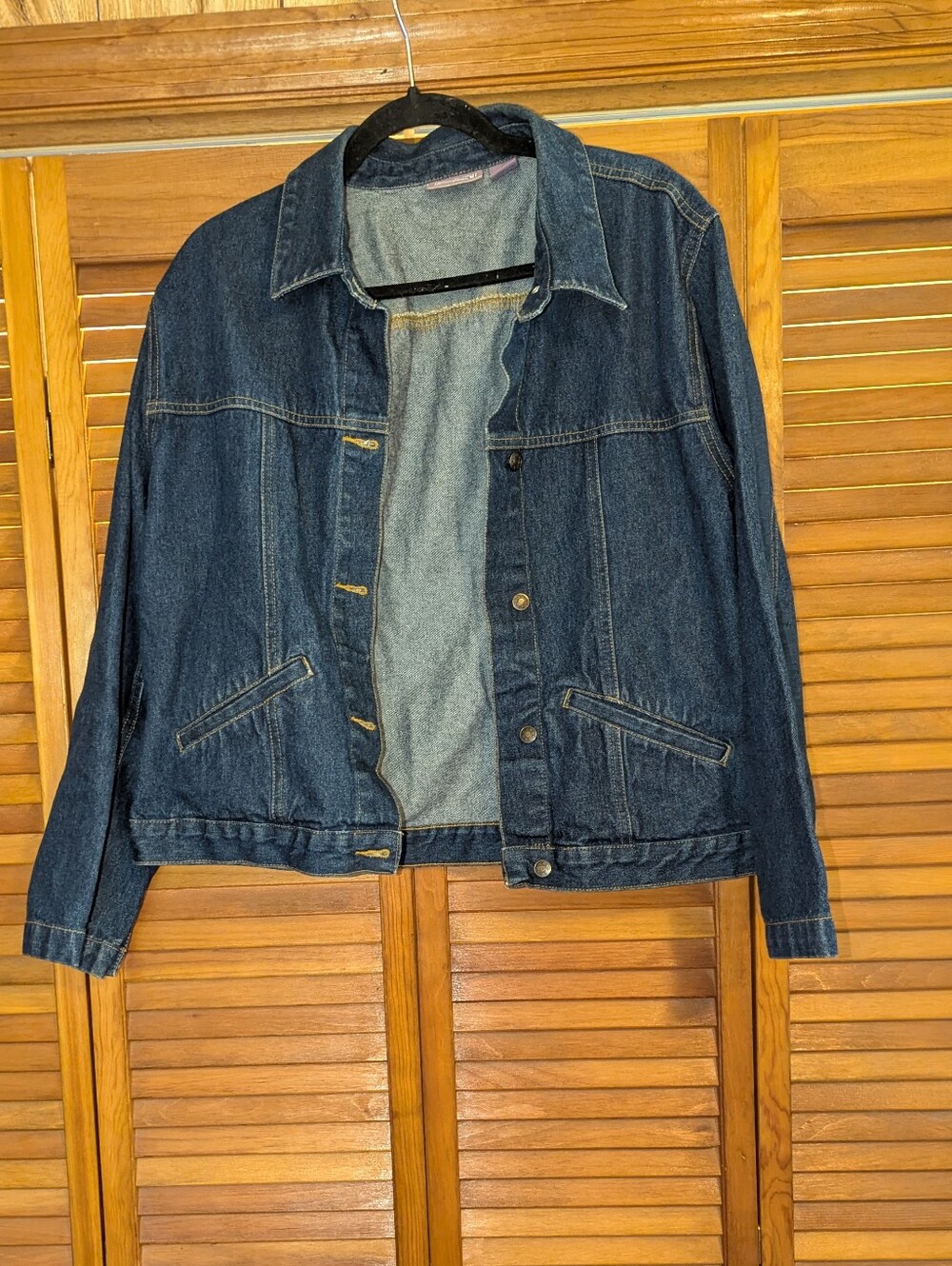 Vintage Dark Blue Denim Classic Jean Jacket Large